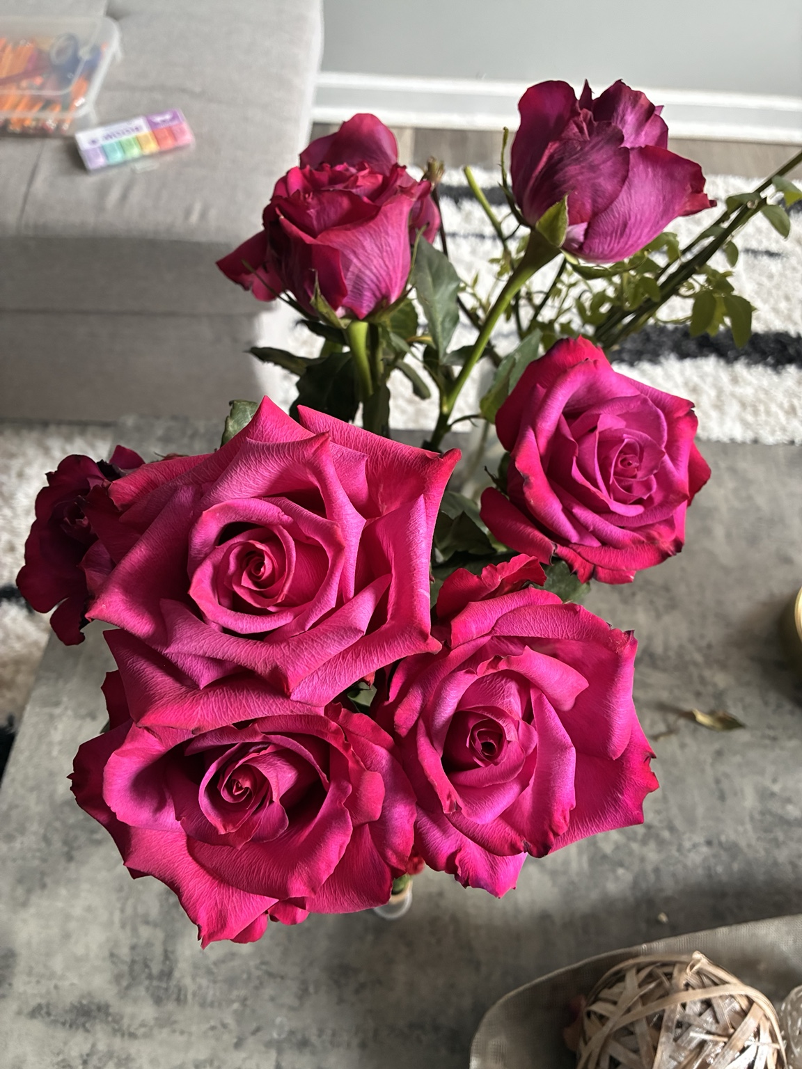 Magenta rose bouquet