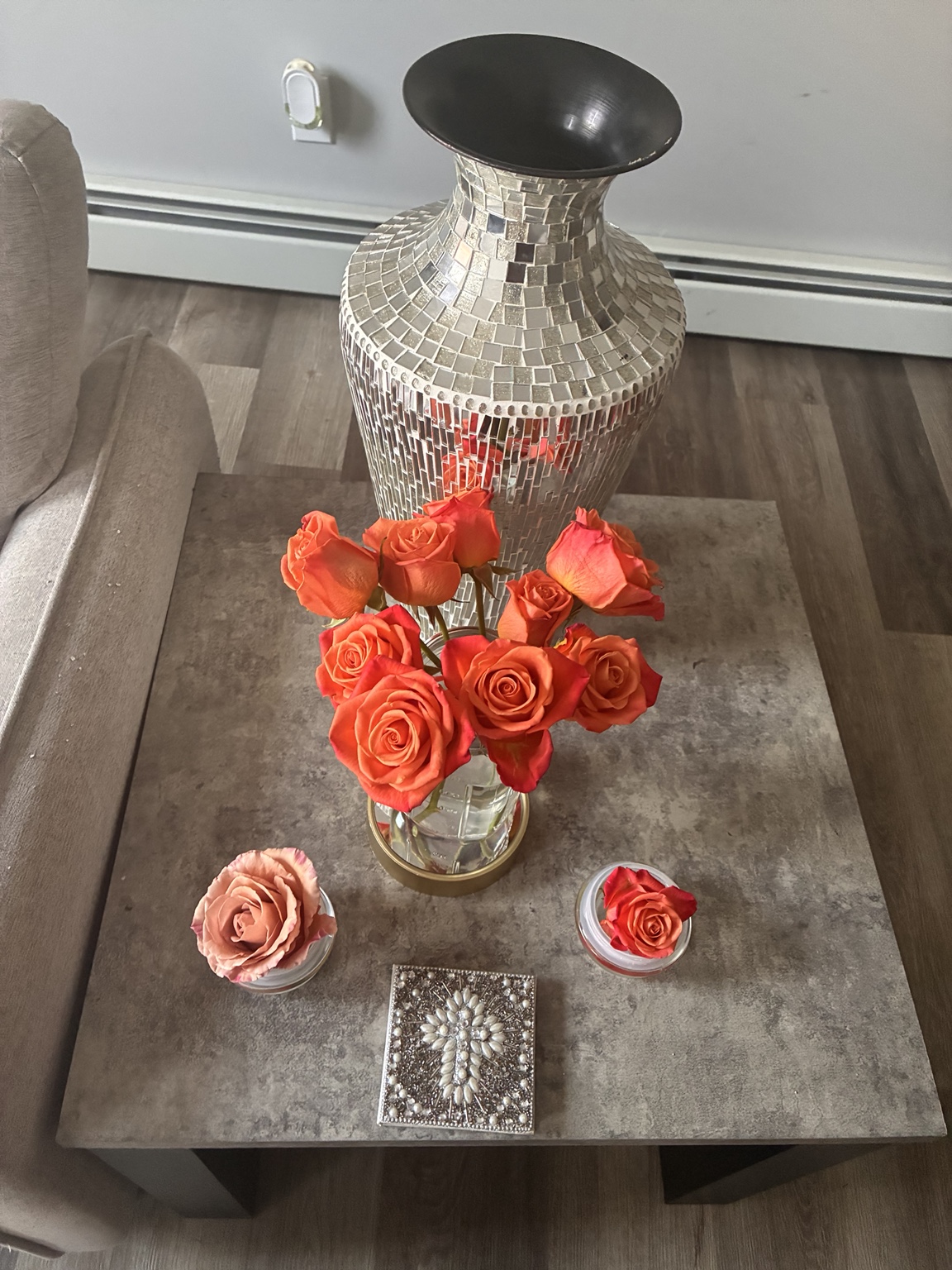 Orange rose arrangement