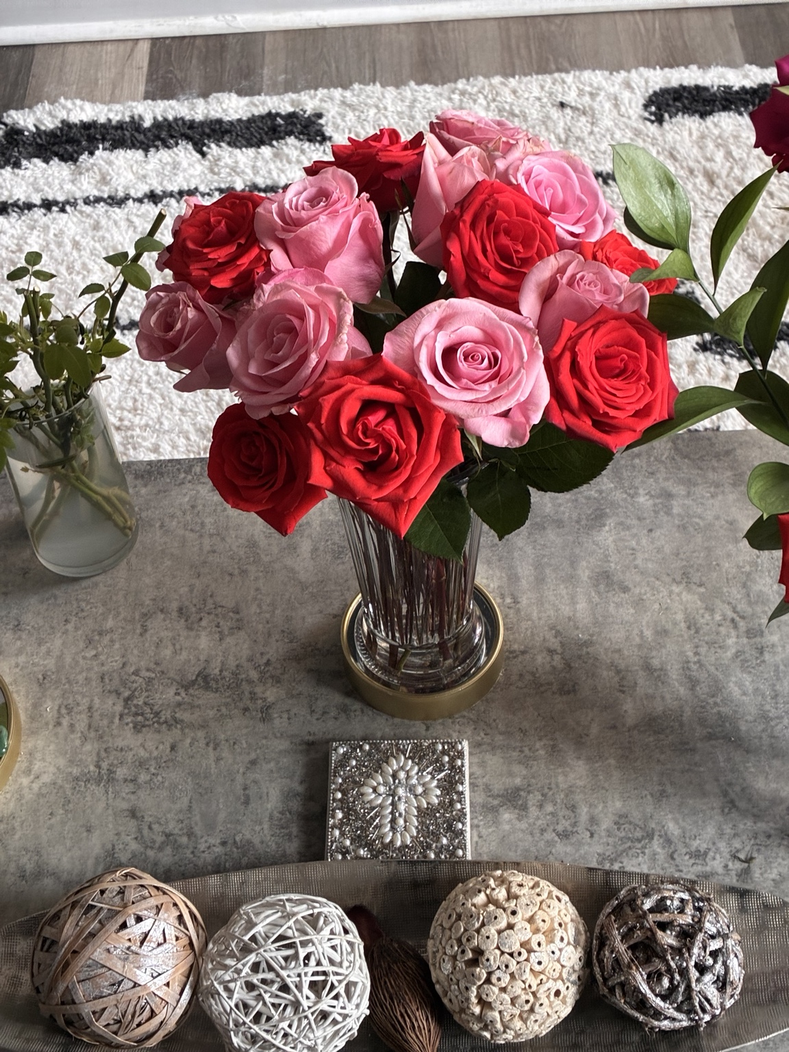 Pink and red rose bouquet