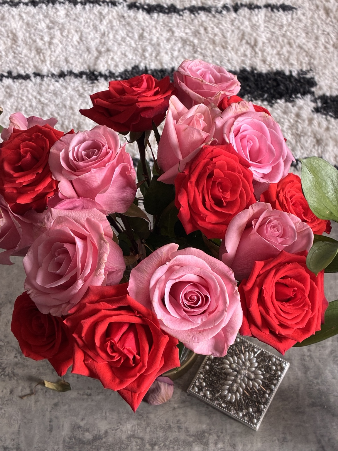 Pink and red rose arrangement by Vows of Trust